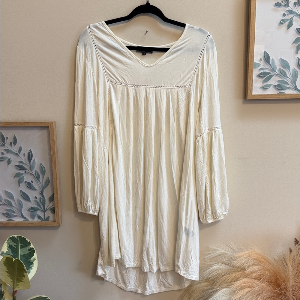 POL Cream Sheer Dress